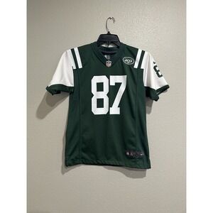 NEW YORK JETS NFL SHIRT JERSEY NIKE MEN GREEN #87 ERIC DECKER‎ Large 14/16